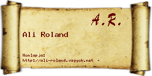 Ali Roland névjegykártya